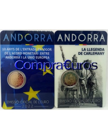2€ Andorra 2022: *Carlomagno* + *Acuerdo Monetario*