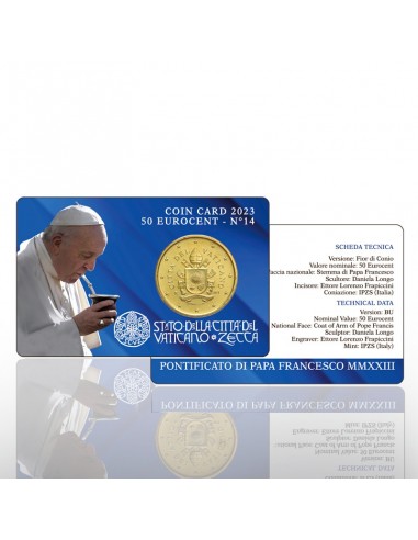Vaticano 2023 Coincard Nº14 0,50€ BU