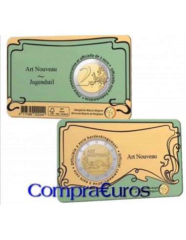 2€ Bélgica 2023 *Art Nouveau* Coincard NL