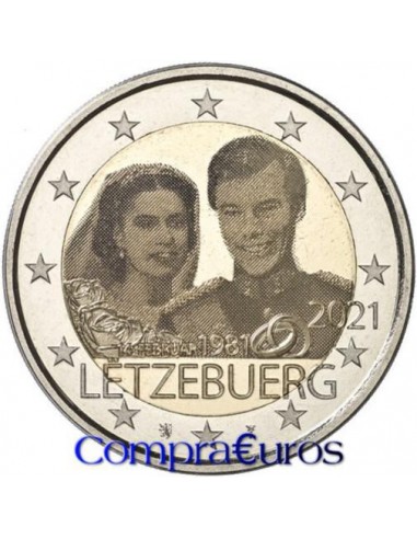 2€ Luxemburgo 2021 *Matrimonio Grandes Duques* Variante Foto