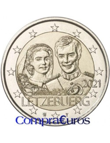 2€ Luxemburgo 2021 *Matrimonio Grandes Duques* Variante Relieve