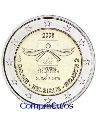 2€ Bélgica 2008 *Derechos Humanos*