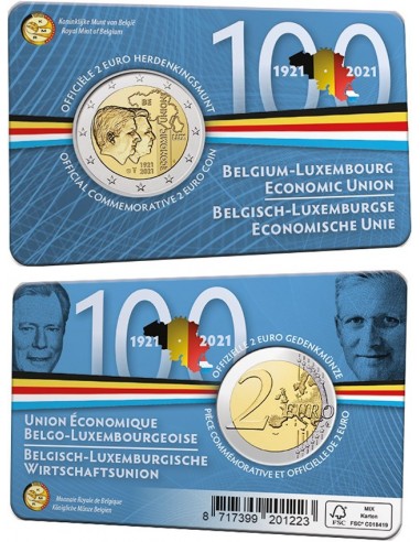 2€ Bélgica 2021 *Unión Económica* Coincard versión NL