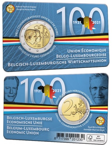 2€ Bélgica 2021 *Unión Económica* Coincard versión FR