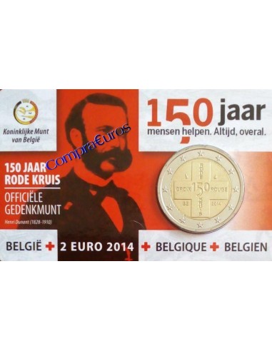 2€ Bélgica 2014 *Cruz Roja* Coincard Versión NL