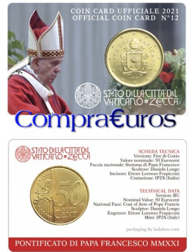 Vaticano 2021 Coincard Nº12 BU