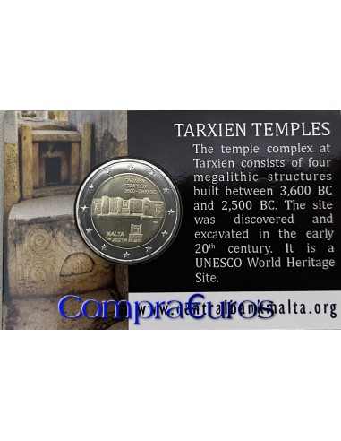 2€ Malta 2021 *Templos de Tarxien* Coincard BU